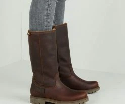 Panama jack bambina b82 bottes hautes en marron -Bottes Femme Soldes 102426 7