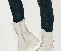Nubikk fae aubine bottines à lacets en blanc 11 Nubikk fae aubine bottines à lacets en blanc -Bottes Femme Soldes 112408 8