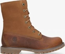 Timberland authentics teddy fleece bottines à lacets en cognac