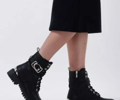 Guess orana bottines à lacets en noir 11 Guess orana bottines à lacets en noir -Bottes Femme Soldes 112579 8