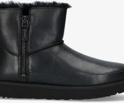 Ugg w classic zip mini bottes fourrure en noir