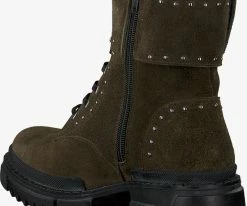 Deabused dea-42 bottines à lacets en vert -Bottes Femme Soldes 115020 3