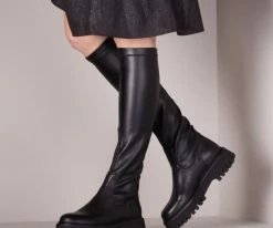 Bronx groov-y 14211 bottes hautes en noir 11 Bronx groov-y 14211 bottes hautes en noir -Bottes Femme Soldes 115186 7