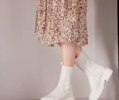 Nubikk fae adams bottines chelsea en blanc -Bottes Femme Soldes 117728 7