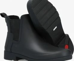 Hunter womens refined slim fit bottes en caoutchouc en noir -Bottes Femme Soldes 119006 4