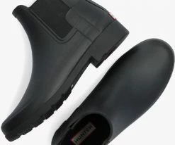 Hunter womens refined slim fit bottes en caoutchouc en noir -Bottes Femme Soldes 119006 5