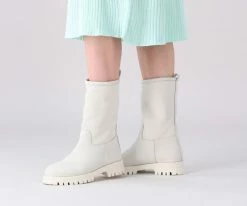 Notre-v 753114 bottillons en blanc -Bottes Femme Soldes 120577 7