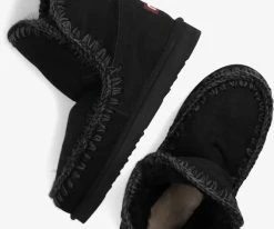 Mou eskimo 18 bottes fourrure en noir -Bottes Femme Soldes 123241 5