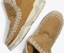 Mou eskimo trainer bottes fourrure en camel -Bottes Femme Soldes 123248 5