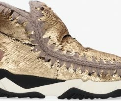 Mou eskimo trainer bottes fourrure en or