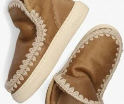 Mou eskimo sneaker bottes fourrure en camel -Bottes Femme Soldes 123253 5