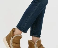 Mou eskimo sneaker bottes fourrure en camel -Bottes Femme Soldes 123253 8