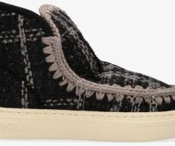 Mou eskimo sneaker bottes fourrure en noir