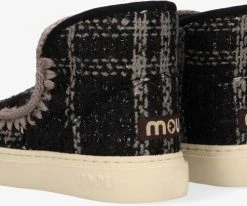 Mou eskimo sneaker bottes fourrure en noir -Bottes Femme Soldes 123255 3