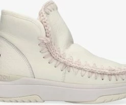 Mou eskimo jogger bottes fourrure en blanc