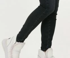 Mou eskimo jogger bottes fourrure en blanc -Bottes Femme Soldes 123259 8