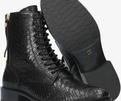 Fred de la bretoniere 184010073 bottines à lacets en noir 9 Fred de la bretoniere 184010073 bottines à lacets en noir -Bottes Femme Soldes 200064 4