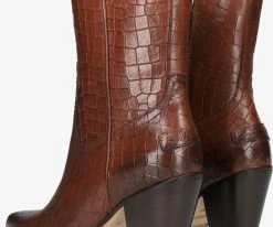 Shabbies 183020246 santiags en cognac -Bottes Femme Soldes 200115 3