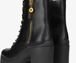 Guess cabra bottines à lacets en noir -Bottes Femme Soldes 200408 3