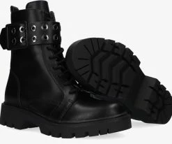 Guess riter bottines à lacets en noir -Bottes Femme Soldes 200410 4