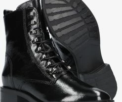 Omoda p22218 bottines à lacets en noir 9 Omoda p22218 bottines à lacets en noir -Bottes Femme Soldes 200772 4