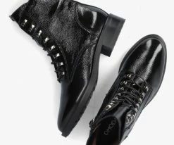 Omoda p22218 bottines à lacets en noir 10 Omoda p22218 bottines à lacets en noir -Bottes Femme Soldes 200772 5
