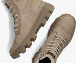 G-star raw noxer hgh nub w bottines à lacets en camel -Bottes Femme Soldes 200789 5