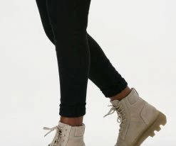 G-star raw noxer hgh nub w bottines à lacets en camel -Bottes Femme Soldes 200789 8