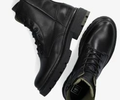 G-star raw kafey hgh lace lea bottines à lacets en noir 9 G-star raw kafey hgh lace lea bottines à lacets en noir -Bottes Femme Soldes 200791 5