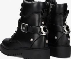 Guess ondina bottines à lacets en noir -Bottes Femme Soldes 201057 3