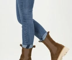 Notre-v 03-12 bottines chelsea en cognac -Bottes Femme Soldes 201280 8