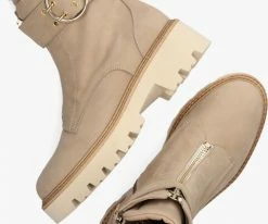 Notre-v 03-19 biker boots en beige -Bottes Femme Soldes 201284 5