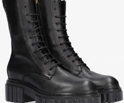 Notre-v 03-435 bottines à lacets en noir -Bottes Femme Soldes 201290 1