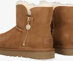 Ugg w bailey zip mini bottes fourrure en camel -Bottes Femme Soldes 201832 3