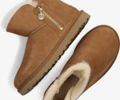 Ugg w bailey zip mini bottes fourrure en camel -Bottes Femme Soldes 201832 5
