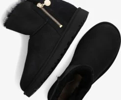 Ugg w bailey zip mini bottes fourrure en noir -Bottes Femme Soldes 201833 5