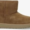 Ugg w classic mini logo zip bottes fourrure en camel -Bottes Femme Soldes 201900 2