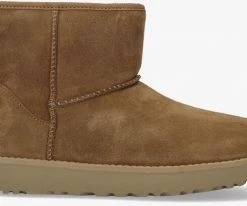 Ugg w classic mini logo zip bottes fourrure en camel