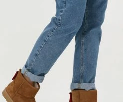 Ugg w classic mini logo zip bottes fourrure en camel -Bottes Femme Soldes 201900 8