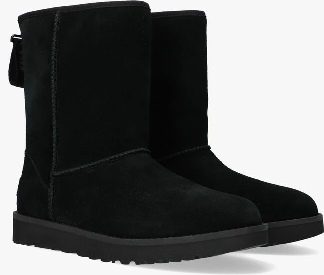 Ugg w classic short logo zip bottes fourrure en noir 2 Ugg w classic short logo zip bottes fourrure en noir – Image 2