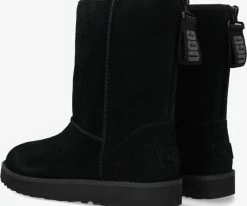 Ugg w classic short logo zip bottes fourrure en noir 7 Ugg w classic short logo zip bottes fourrure en noir -Bottes Femme Soldes 201901 3