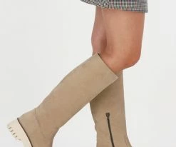 Notre-v 9032 bottes hautes en beige -Bottes Femme Soldes 202606 8