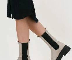 Red-rag 74434 bottines chelsea en taupe -Bottes Femme Soldes 202754 8