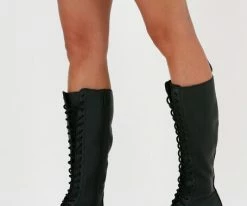 Dr martens 1b60 bottes hautes en noir -Bottes Femme Soldes 203295 8