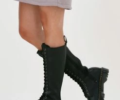 Dr martens 1b60 bex bottes hautes en noir -Bottes Femme Soldes 203390 8
