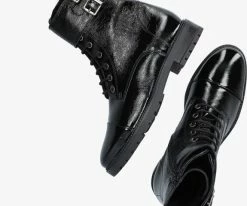 Notre-v body218 bottines à lacets en noir -Bottes Femme Soldes 204107 5