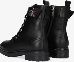 Calvin klein cleat biker boot bottines à lacets en noir -Bottes Femme Soldes 206116 3