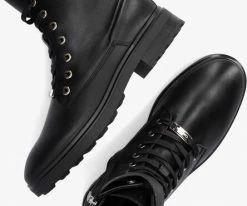 Calvin klein cleat biker boot bottines à lacets en noir -Bottes Femme Soldes 206116 5