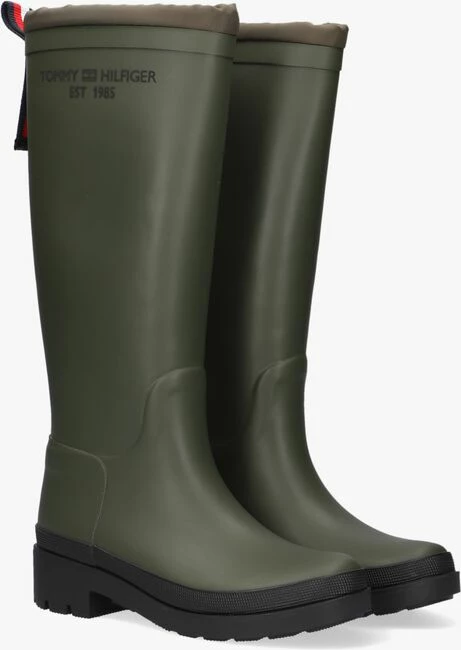 Tommy hilfiger th overknee rainboot bottes en caoutchouc en vert 1 Tommy hilfiger th overknee rainboot bottes en caoutchouc en vert
