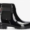 Tommy hilfiger th hardware rainboot bottes en caoutchouc en noir -Bottes Femme Soldes 206602 2